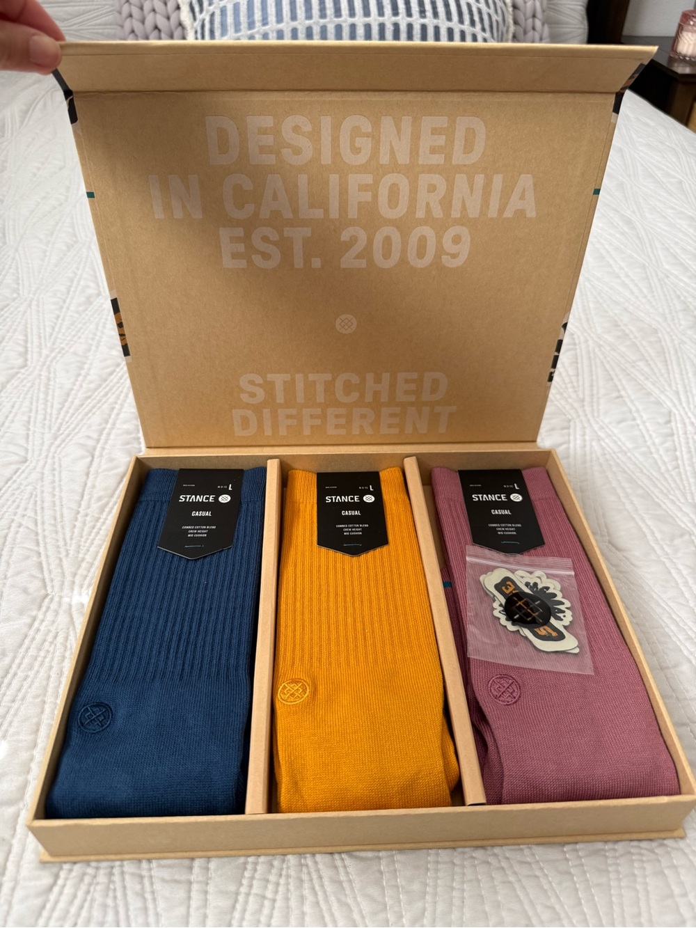 Stance Men's Casual Ribbed Socks - Navy, Mustard, Mauve